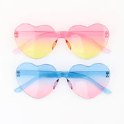 Pink And Turquoise Ombré Heart Sunglasses