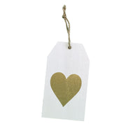 Charm: Wooden Tag With Gold Heart (reusable Gift Wrap Bags – Sustainable, Foldable, Eco-friendly)