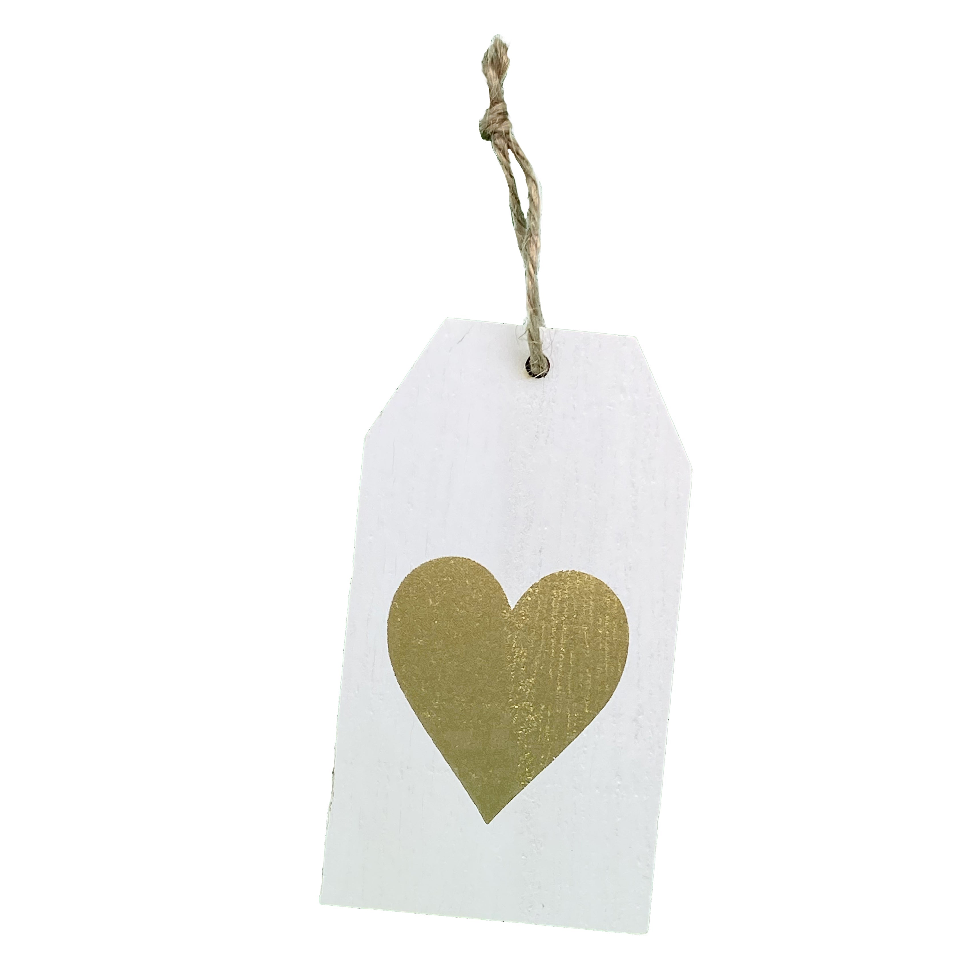 Charm: Wooden Tag With Gold Heart (reusable Gift Wrap Bags – Sustainable, Foldable, Eco-friendly)