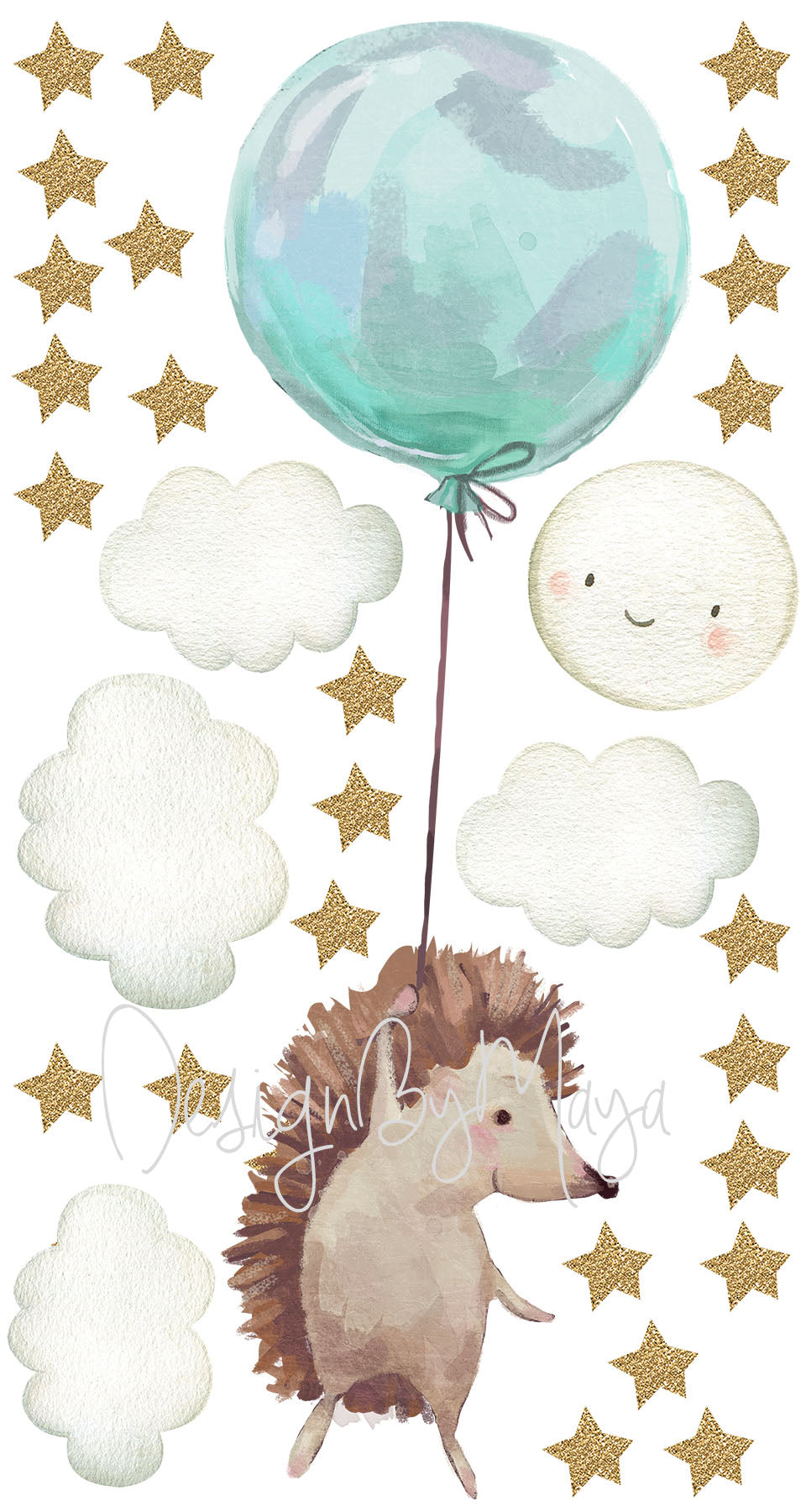 Hot Air Balloons And Planes Set - Fabric Nursery Wall Art Decals