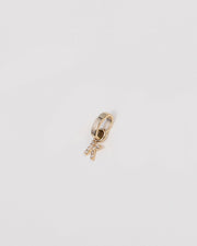 14k Gold Heirloom Charm With Mini Diamond Initial
