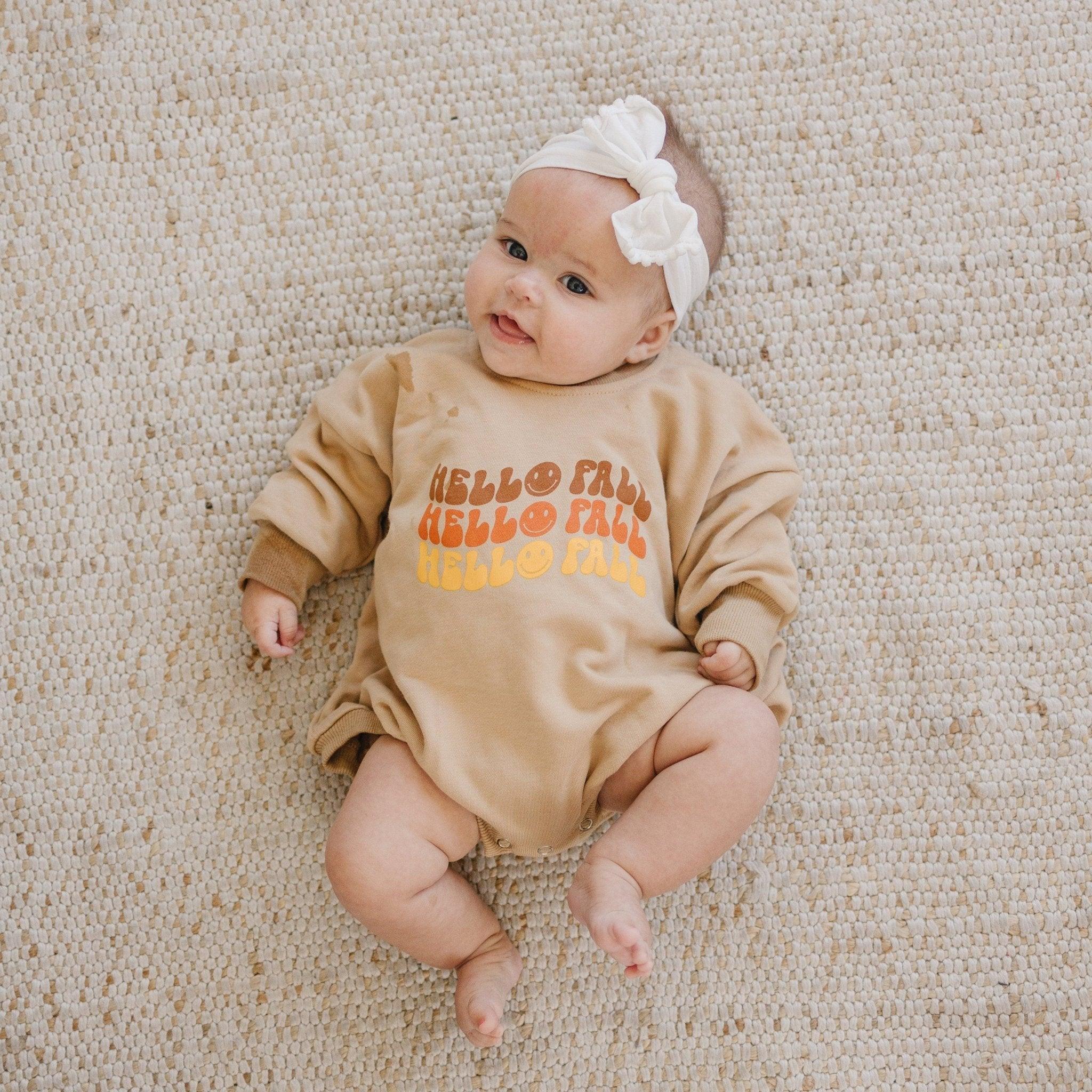 Hello Fall Sweatshirt Romper - More Colors