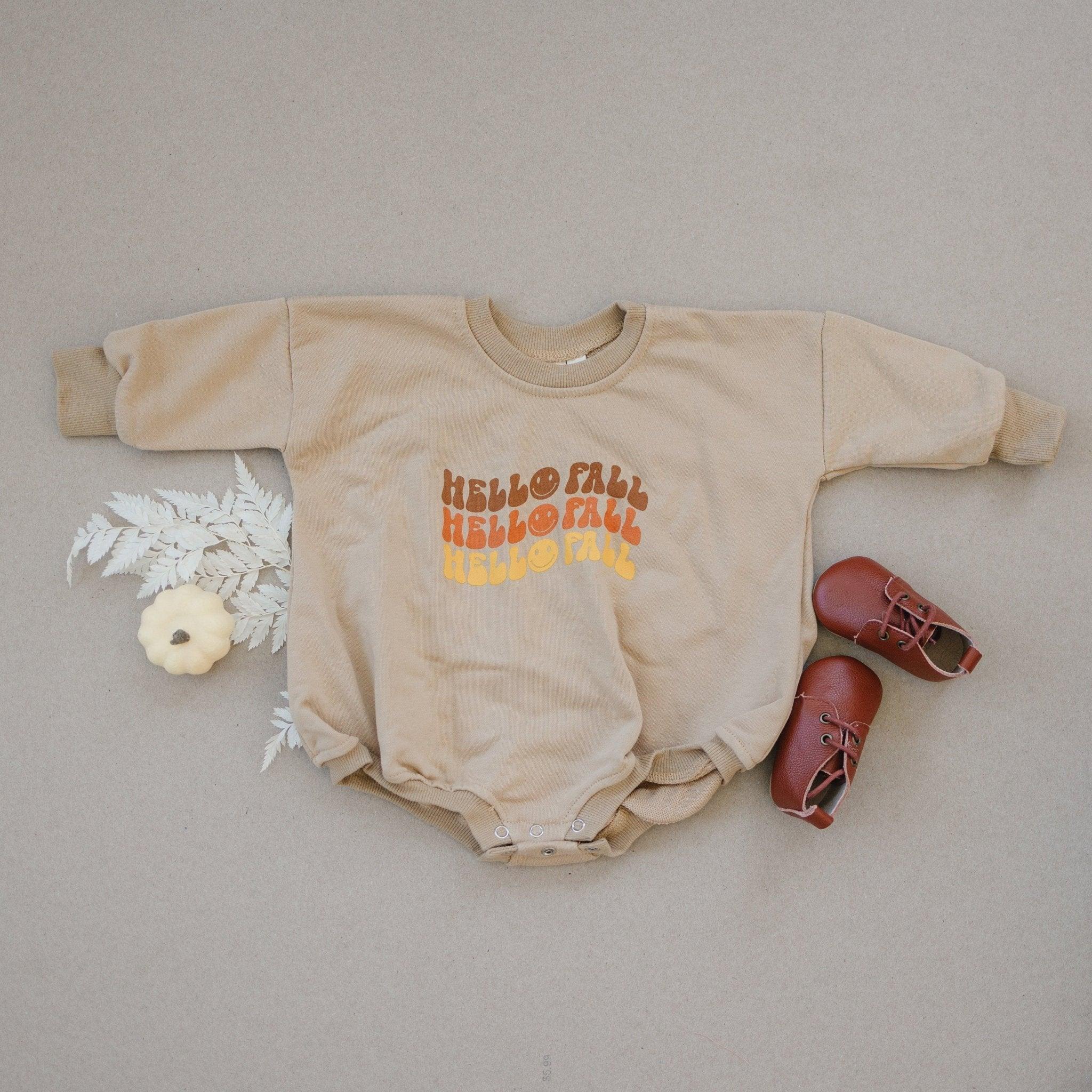 Hello Fall Sweatshirt Romper - More Colors