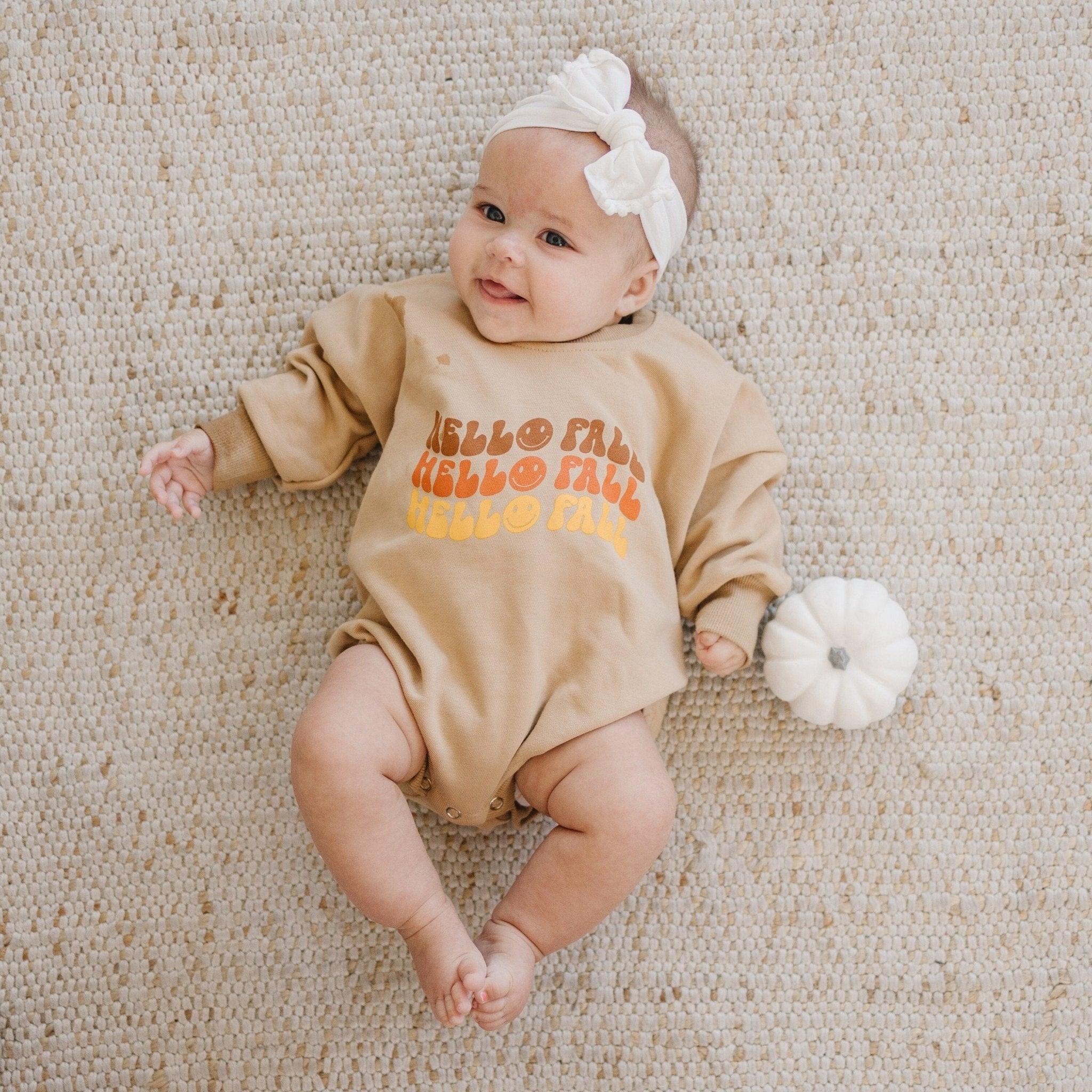 Hello Fall Sweatshirt Romper - More Colors