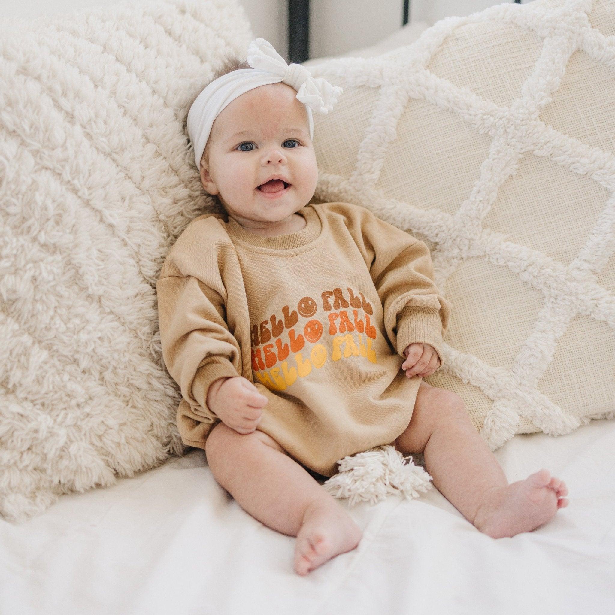Hello Fall Sweatshirt Romper - More Colors