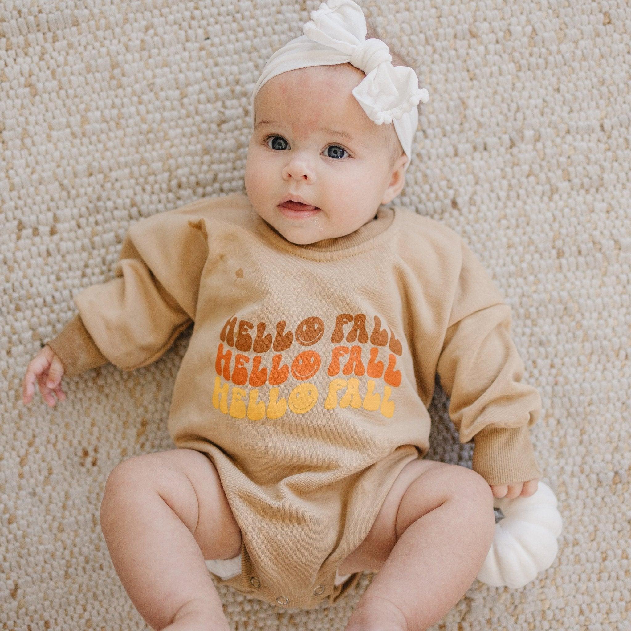 Hello Fall Sweatshirt Romper - More Colors