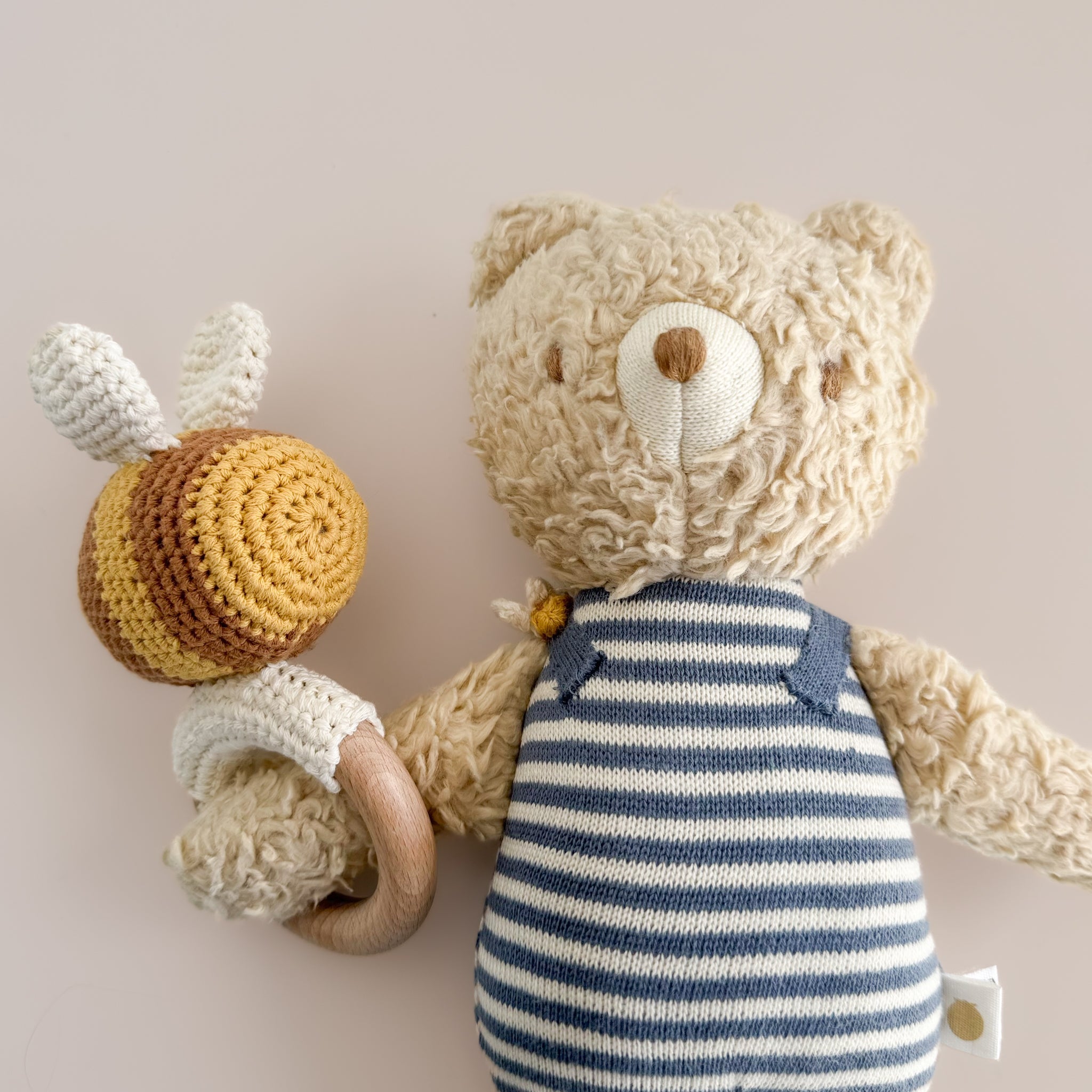 Cotton Crochet Rattle Teether Bee