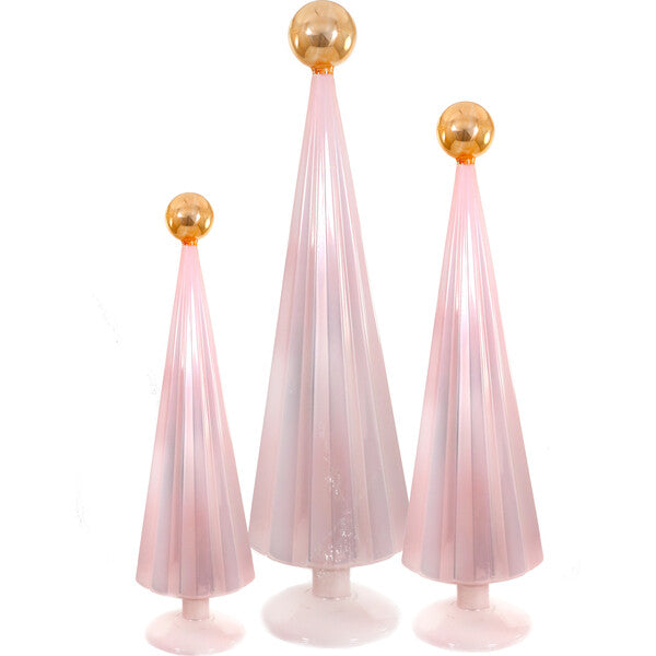 Pleated Tree, Light Pink Gold Set Of 3