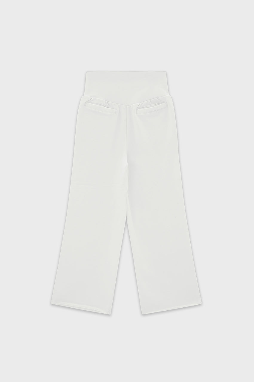Cotton High Waisted Wide Leg Sweatpant With Raw Hem
