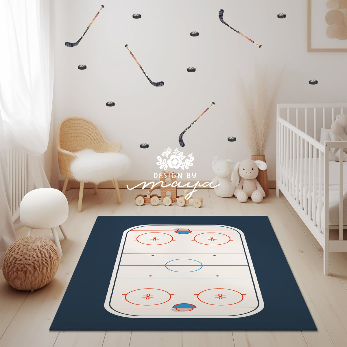 Basketball Court Playroom Rug / World Map Area Rug