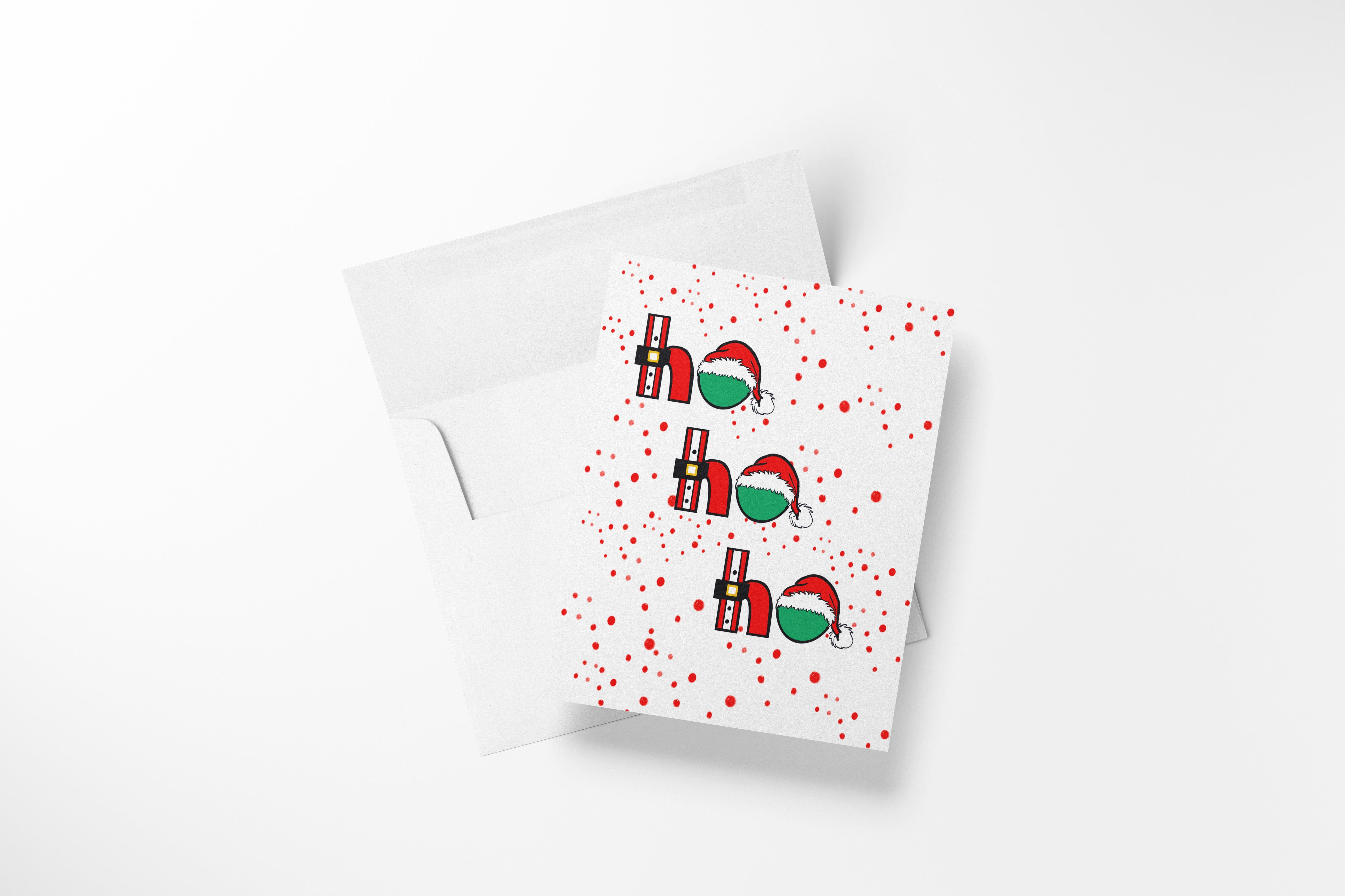 Ho Ho Ho Christmas Card – Playful Santa Holiday Card
