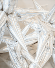 Holographic Silver Starburst Cluster Balloon – 40”