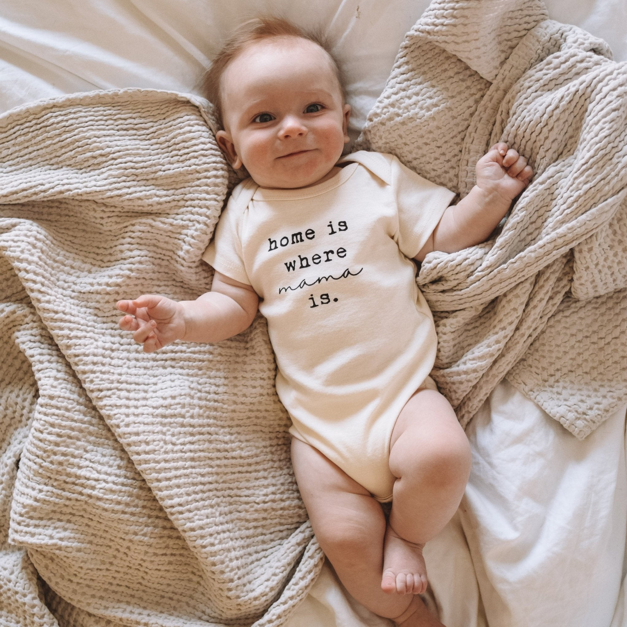 Home Is Where Mama Is - Organic Short Sleeve Baby Bodysuit