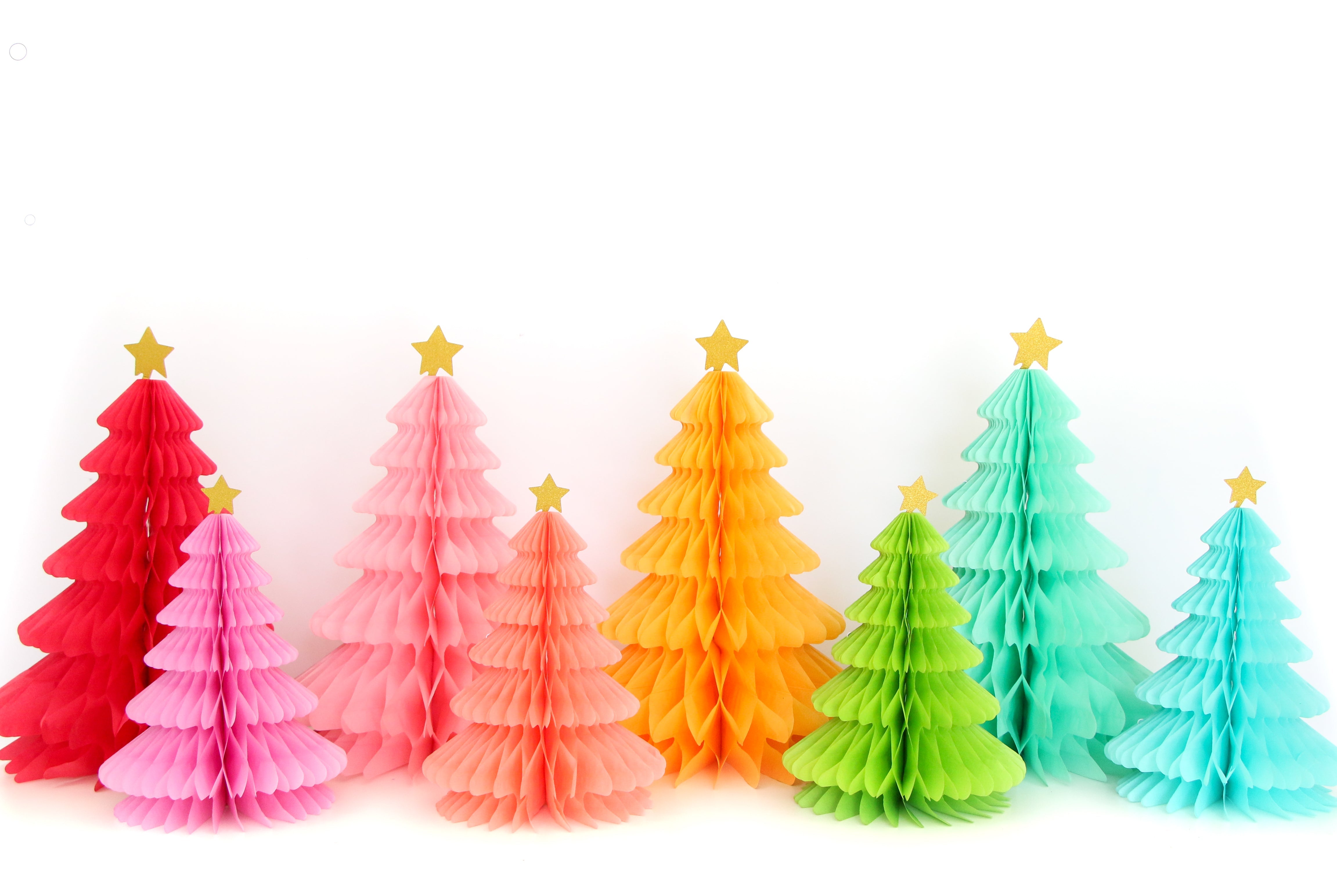 Rainbow Honeycomb Tree Sets Christmas Decorations