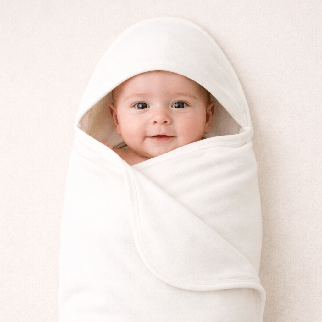 French Terry Hooded Towel - Whispery White