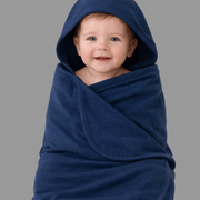 French Terry Hooded Towel - Peacoat Blue