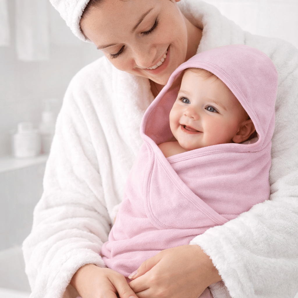 French Terry Hooded Towel - Petunia Pink