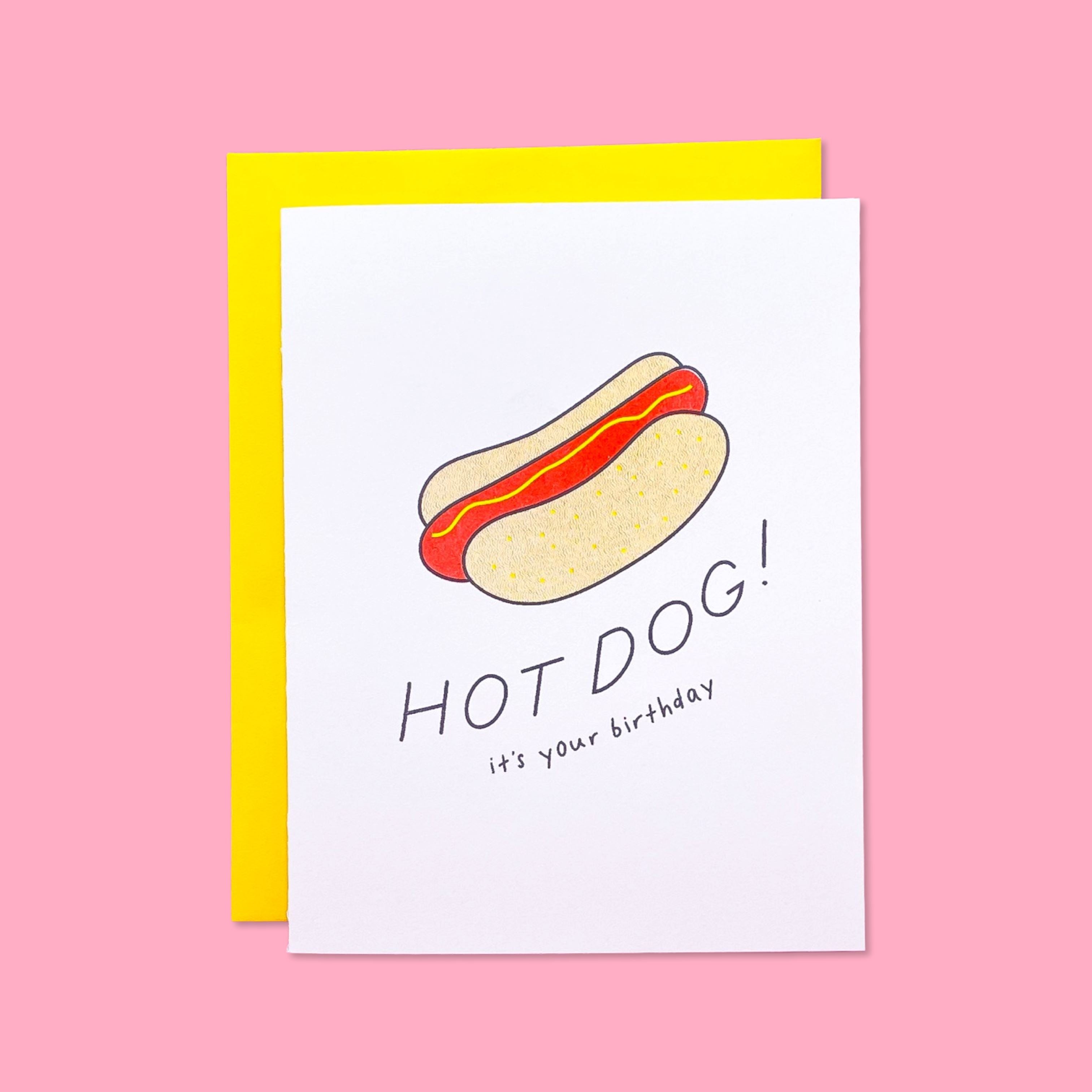 Hot Dog! It's Your Birthday Risograph Card