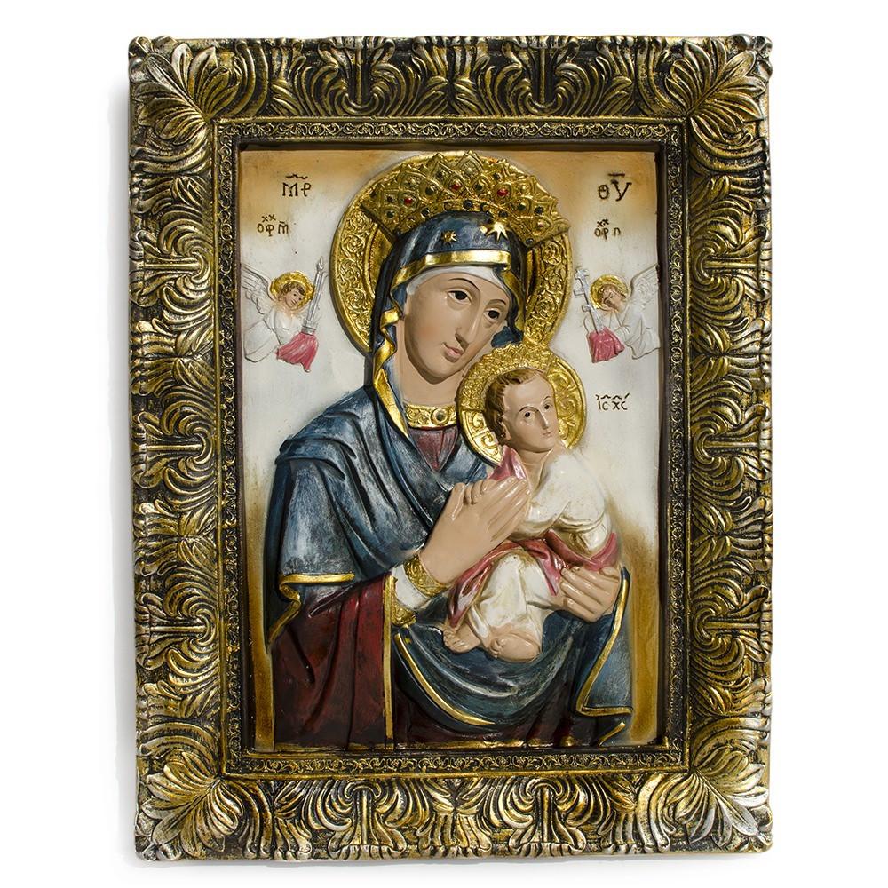 Mary With Jesus Christ Hand Painted Icon 12 Inches