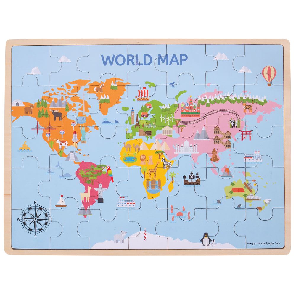 World Map Puzzle By Bigjigs Toys Us