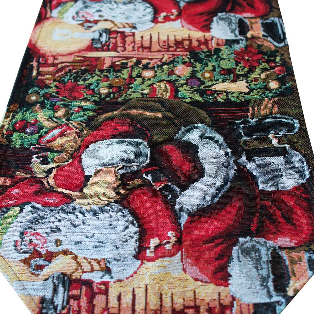 Santa Red Christmas Tablecloth Holiday Runner 85 Inches