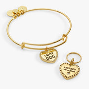 'i Love My Dog' Bangle & Pet Collar Charm Set Of 2