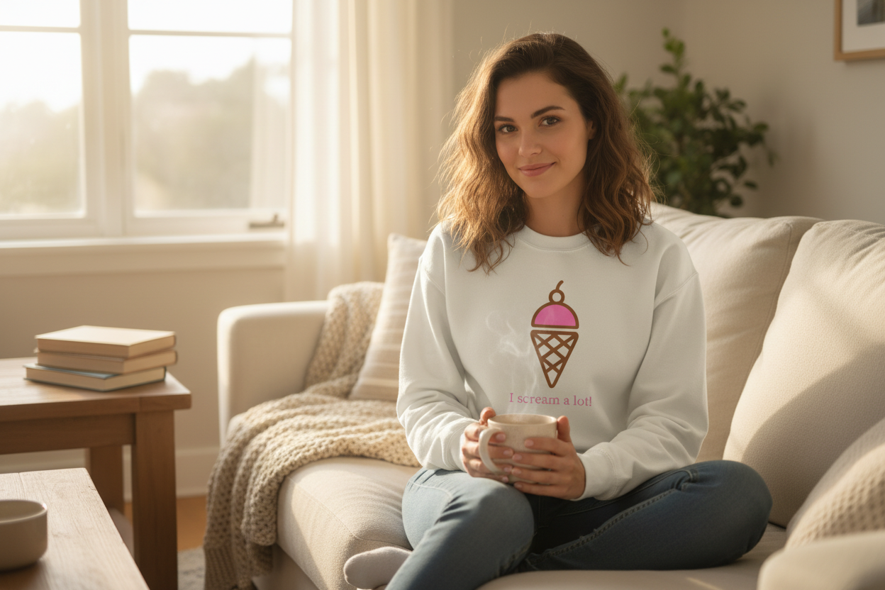I Scream A Lot Ice Cream Adult Sweatshirt