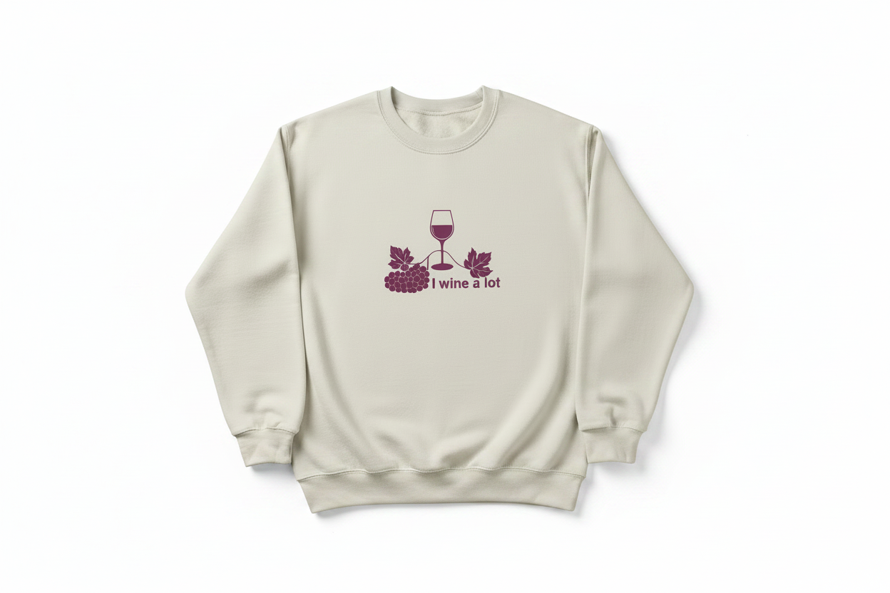 Wine- I Wine A Lot Adult Sweatshirt