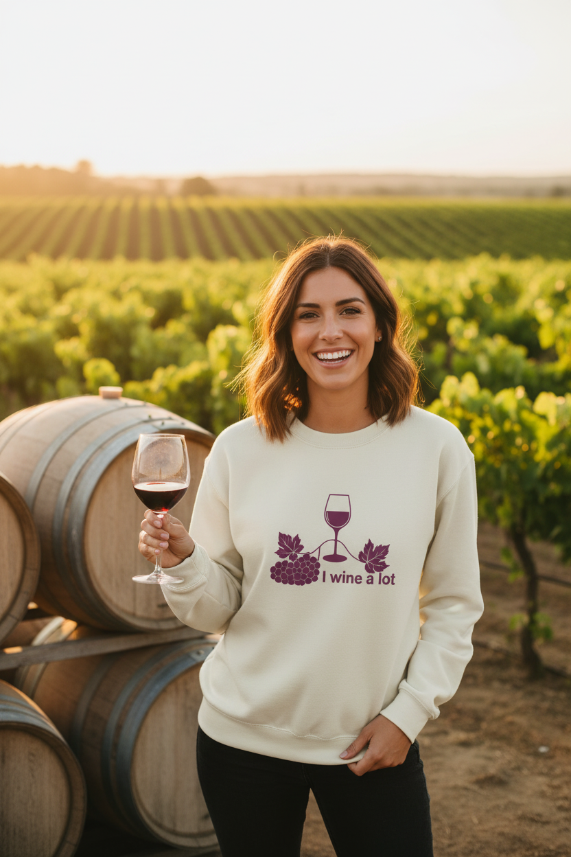Wine- I Wine A Lot Adult Sweatshirt