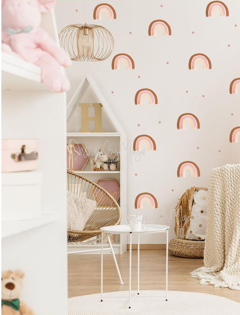 Retro Rainbows - Fabric Nursery Wall Art Decals
