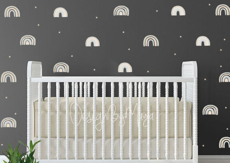 Retro Rainbows - Fabric Nursery Wall Art Decals