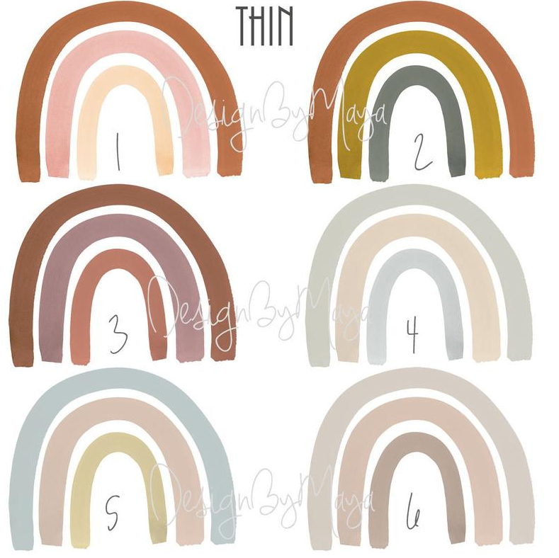 Pale Pink Rainbows - Fabric Nursery Wall Art Decals