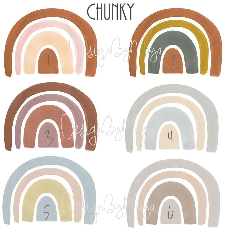 Retro Rainbows - Fabric Nursery Wall Art Decals