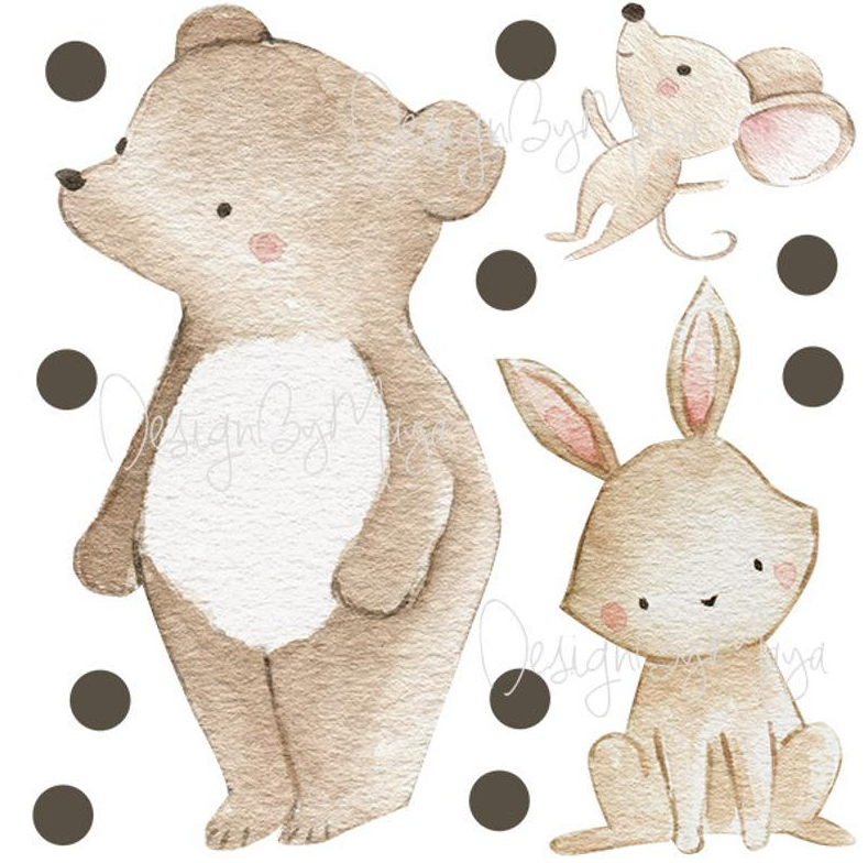 Safari Animals And Friends - Fabric Nursery Wall Art Decals