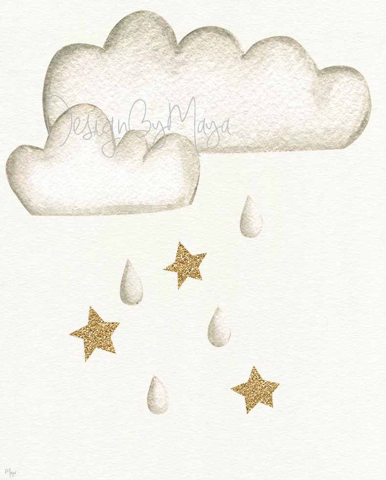 Boho Clouds, Sun, Moon, And Rainbow - Luster Paper Nursery Wall Art Prints
