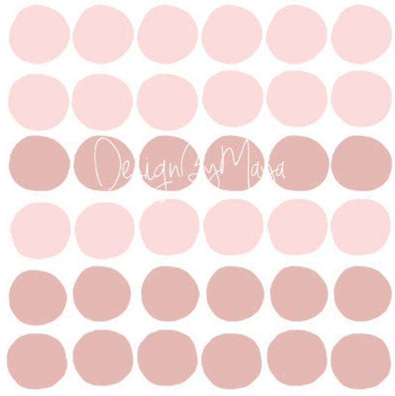 Watercolor Earth Tones Polka Dots - Fabric Nursery Wall Art Decals