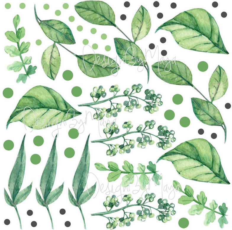Scandinavian Botanical Plants - Fabric Nursery Wall Art Decals