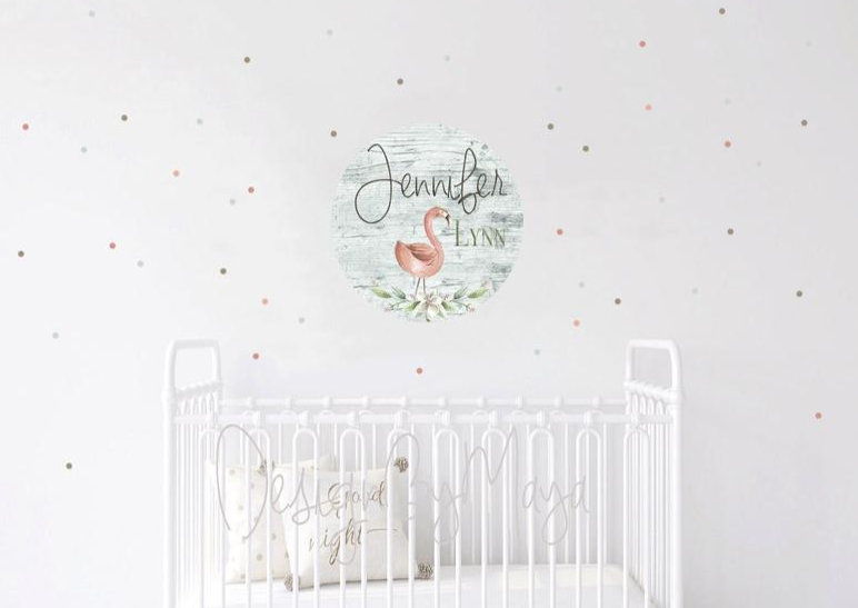 *you Create* - Wooden Themed Name Tag - Fabric Nursery Wall Art Decals - Personalized By You