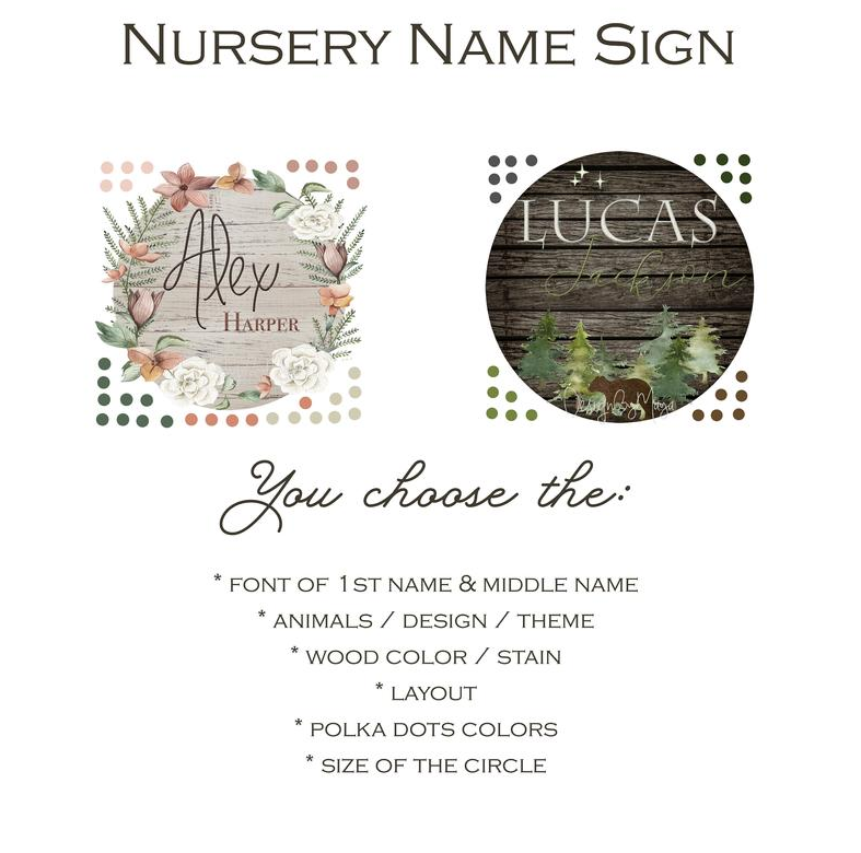 *you Create* - Wooden Themed Name Tag - Fabric Nursery Wall Art Decals - Personalized By You