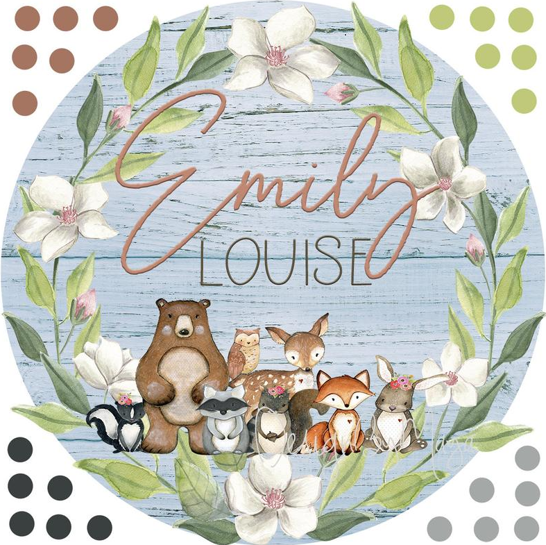 *you Create* - Wooden Themed Name Tag - Fabric Nursery Wall Art Decals - Personalized By You