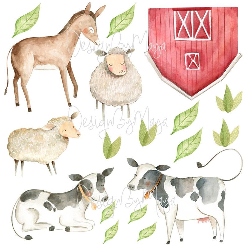 Farm Animals And Friends - Fabric Nursery Wall Art Decals