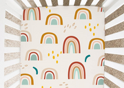 Boho Retro Rainbows - Minky / Jersey Crib Sheets
