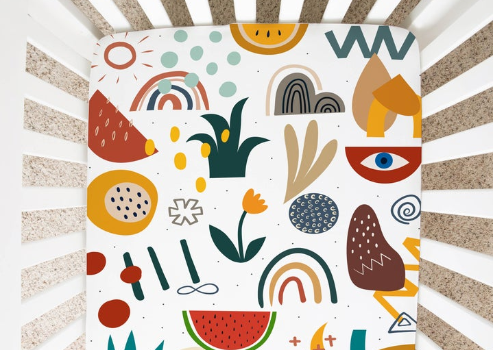 Southern-style Fruits And Veggies - Minky / Jersey Crib Sheet