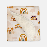 Boho Mustard Rainbows And Clouds - Vintage Baby Blankets