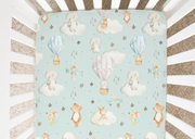 Hot Air Balloons And Planes - Minky / Jersey Crib Sheets