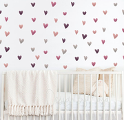 Cute Baby Girl Hearts - Fabric Nursery Wall Art Decals