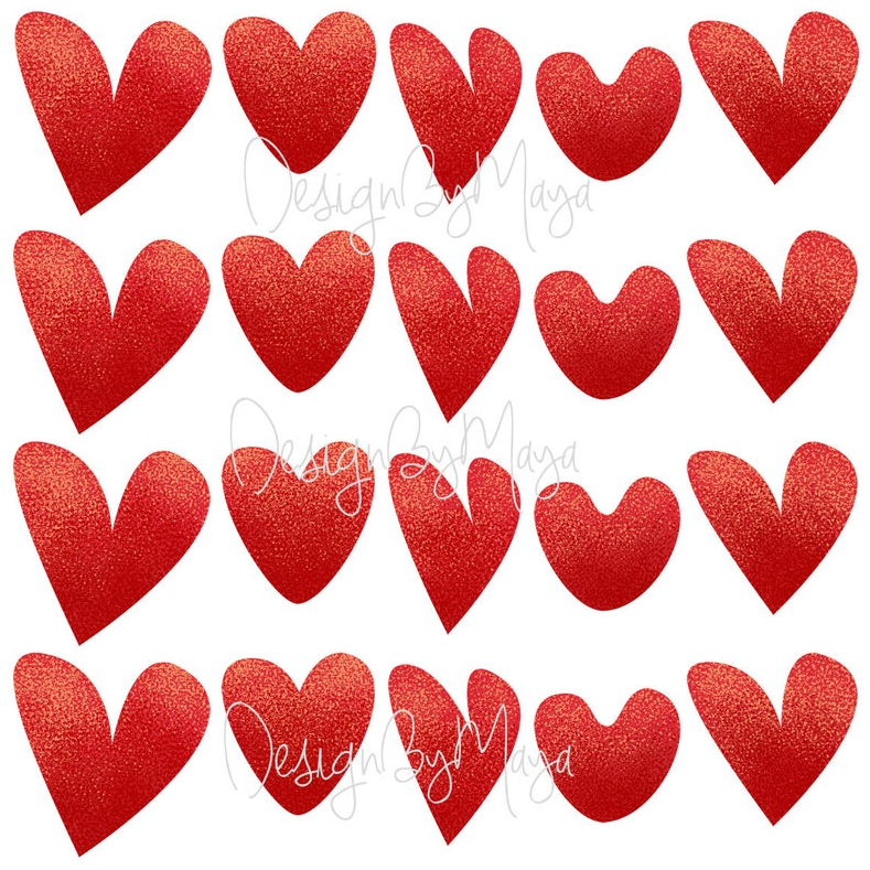 Cute Baby Girl Hearts - Fabric Nursery Wall Art Decals