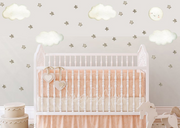 Sun, Moon, Clouds, And Stars - Fabric Nursery Wall Art Decals