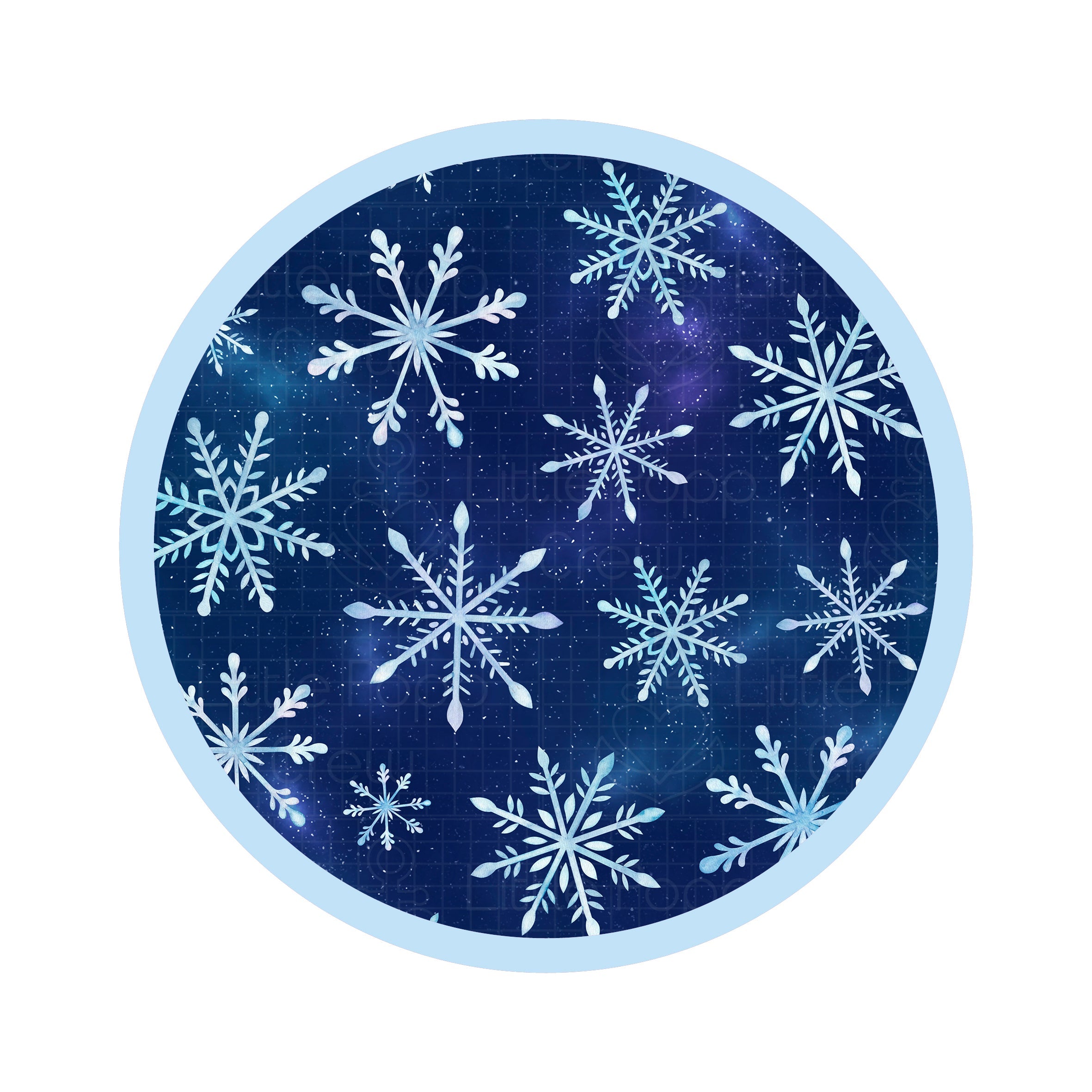 Icy Snowflakes | Large Clip Bow