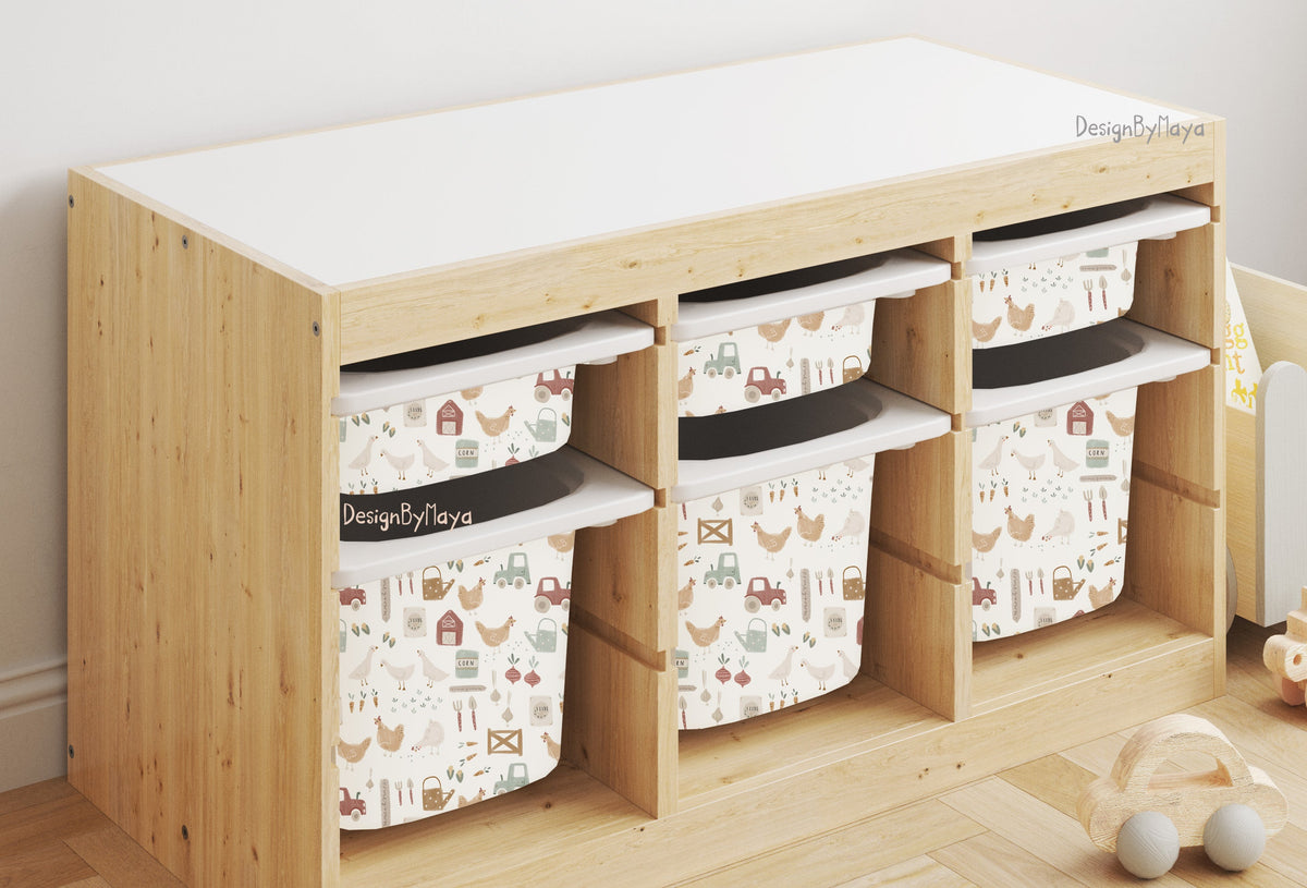 Ikea Trofast Storage Bin Sticker Set, Ikea Upgrade Decor, Ikea Hack